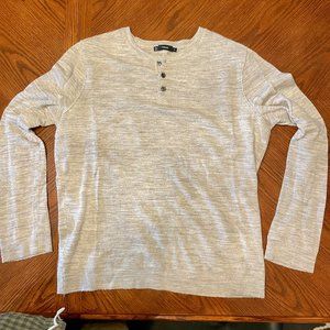 Vince Men's Wool / Linen Henley Lightweight Shirt / Sweater, Sz M